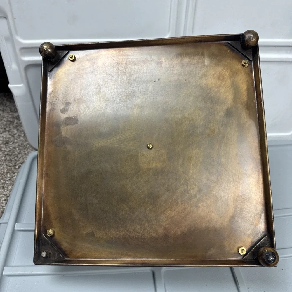 VTG RARE Ornate  Victorian Solid Brass Book Stand Caddy /Utility Caddy - READ